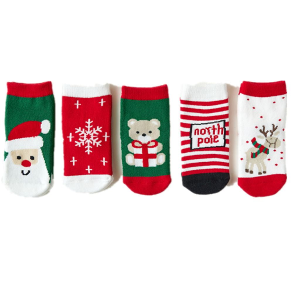 Baby Halloween Christmas Holiday Socks - Warm Socks for Girls Boys Kids Toddler Thick Cotton Colorful Cute Stockings (1-3T)